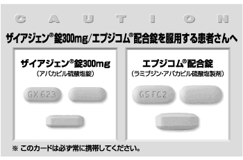 過敏症を注意するカード(表面)